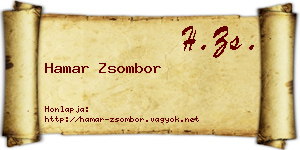 Hamar Zsombor névjegykártya